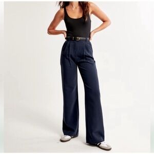 Abercrombie & Fitch Dark Blue Wide-Leg Pants